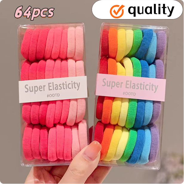 เด็กที่มีสีสันโดปามีนผูกขนาดใหญ่ไม่เจ็บผมผมหางม้าสูงผูกผมหัวเชือกสาวทนทานยืดหยุ่นสูงยางรัดซองหนัง
