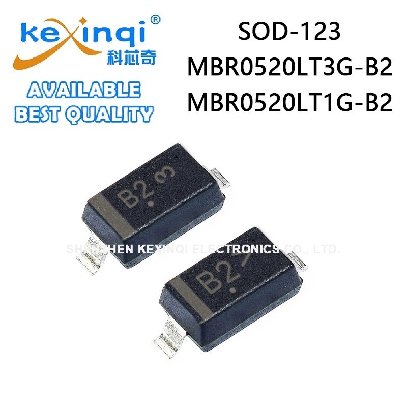 (2-10 ชิ้น) MBR0520LT3G MBR0520LT1G B2 SOD-123 ทรานซิสเตอร์ SMD Schottky Diode