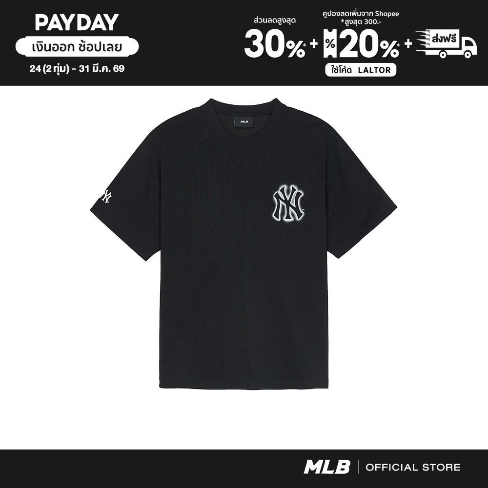 MLB เสื้อยืด ยูนิเซ็กส์ Basic Mega Logo Oversized-Fit T-Shirt รุ่น 3ATSB0353 50BKS สีดำ