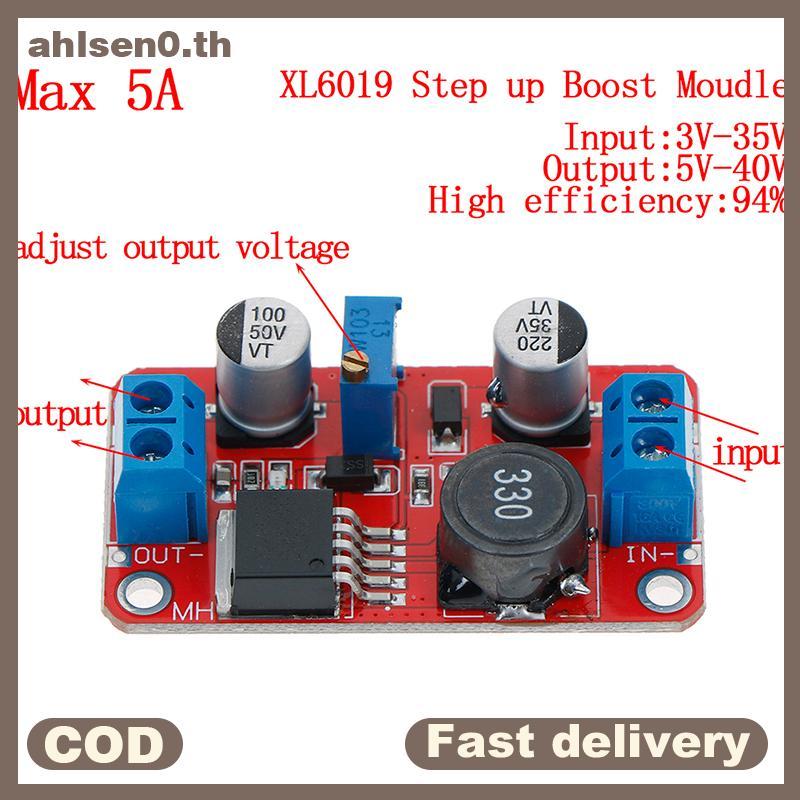 Ahlsen0 5A DC-DC step up power โมดูล boost โวลต์ converter 3.3 V-35 V ถึง 5 V 6 V 9 V 12 V 24 V
 ไทย