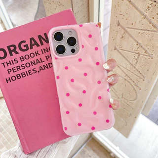 🎈Snap&Co🎈เคสไอโฟน 17 13 16 สำหรับ iPhone 17 15 11 13 16 14 12 Pro Max 15 Plus XR X XS ผ้าคลุมระบายลายจุดหวานน้อยชิ้น