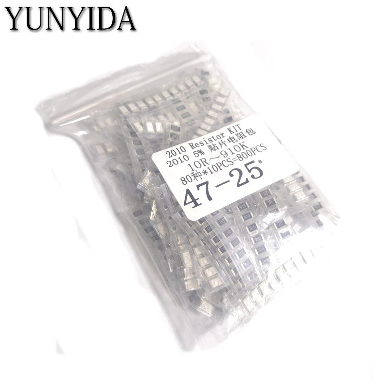 800 ชิ้น 2010 SMD Resistor Kit ชุดสารพัน 1ohm-1M โอห์ม 5% 80valuesX 10 ชิ้น = 800 ชิ้นตัวอย่างชุด