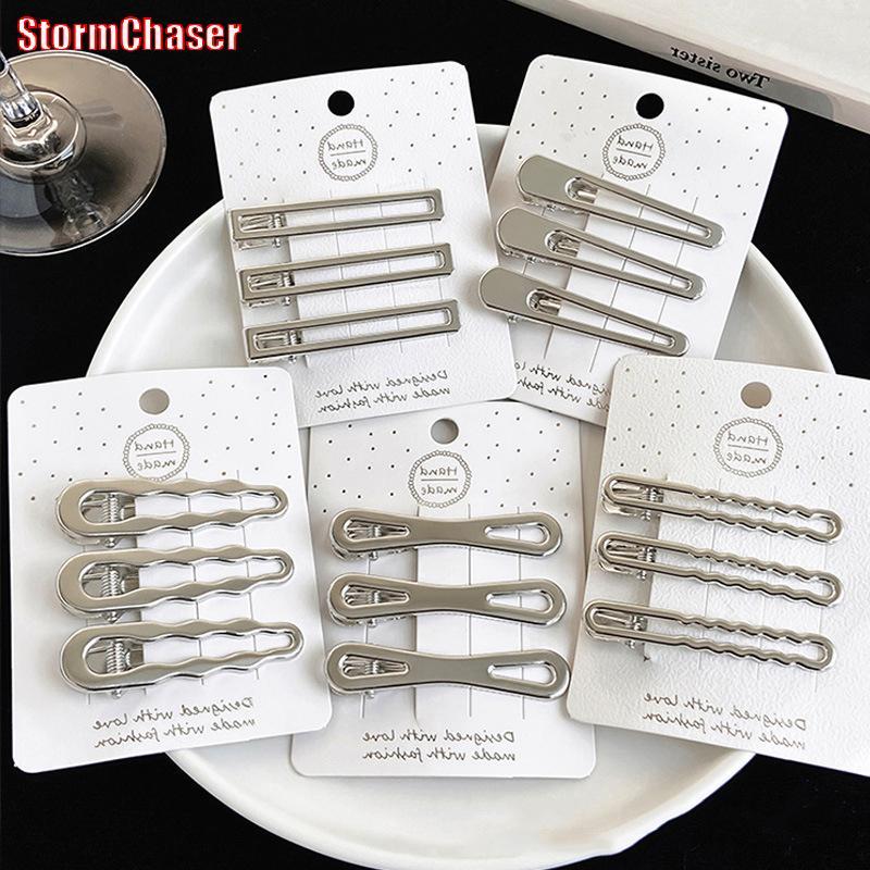[Storm-t] 3PCS สไตล์เกาหลีแฟชั่น ตัวหนีบผมทรงต่างๆ สำหรับสาวๆ ทันสมัย ตกแต่งผมได้อย่างสวยงาม