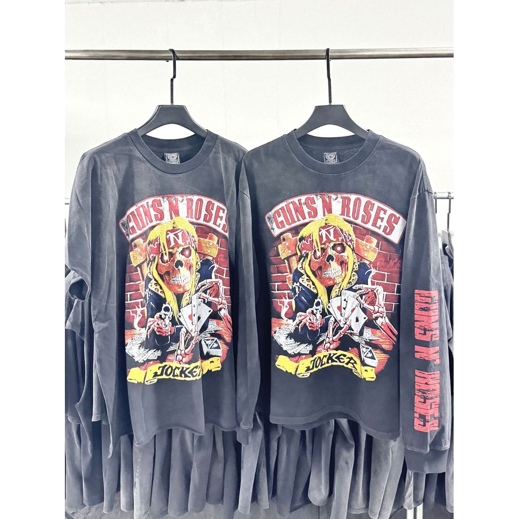 ABHF Guns N' Roses Guns N' Roses Las Vegas Limited Edition Distressed Long Sleeve Men's T-Shirt