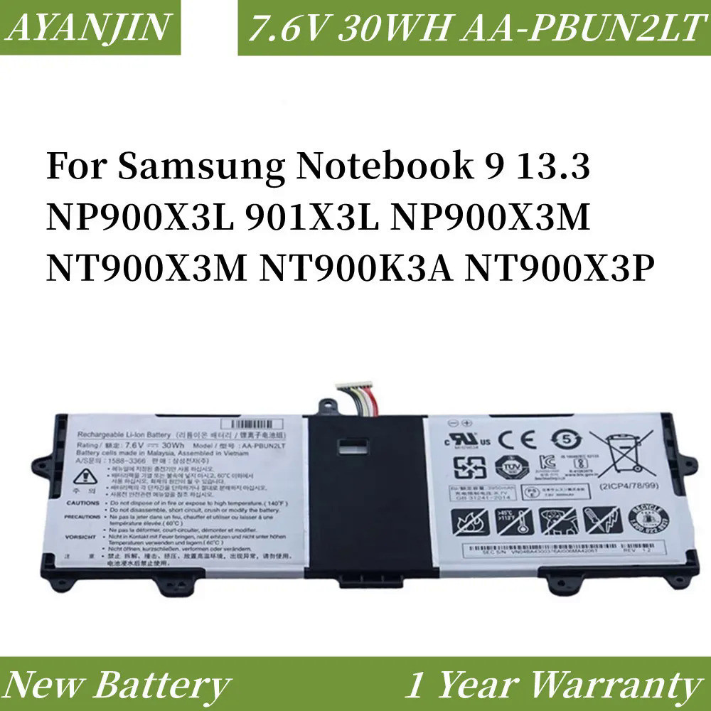 7.6V 30WH AA-PBUN2LT AA-PBUN2QT Battery for Samsung NP900X3L 900X3L-K01 900X3L-K04 NP900X3L-K02CN NT