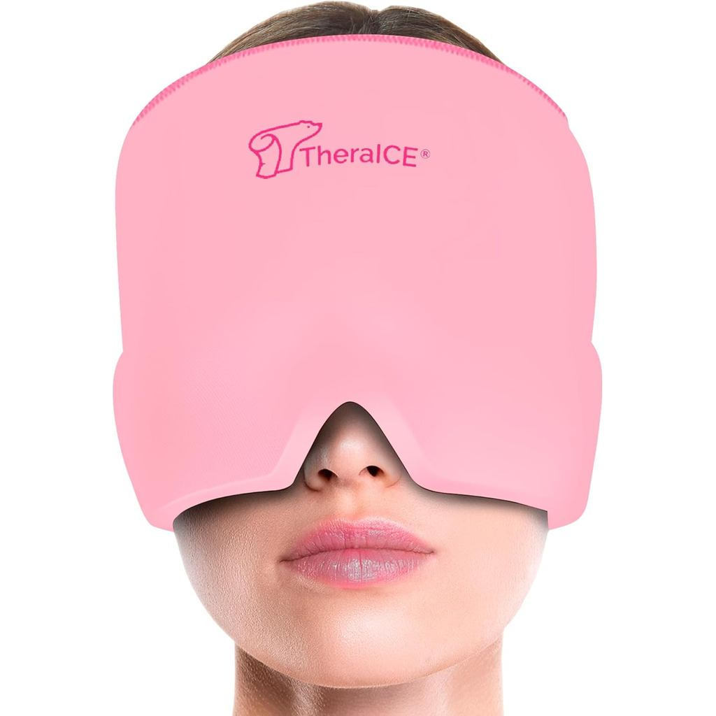 หมวกบรรเทา migraine และหน้ากากแพ็คน้ำแข็ง เจลทำความเย็น ออกแบบมาเพื่อบรรเทาความเครียดและปวดศีรษะ