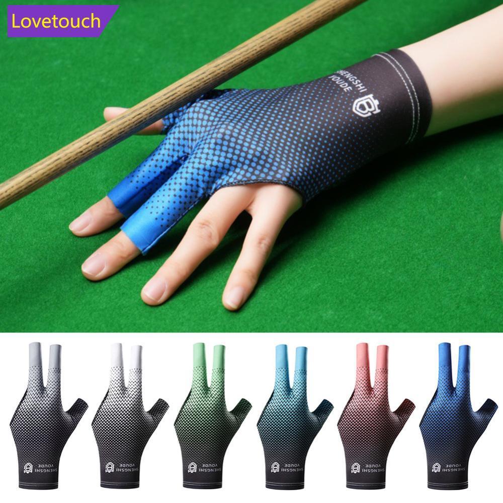 ถุงมือบิลเลียดแบบโปร ออกแบบ.Dot ขนาดสำหรับสามนิ้ว ทำจากผ้าไหมน้ำแข็ง สบายและยืดหยุ่น ใช้งานได้ทั้งสอ