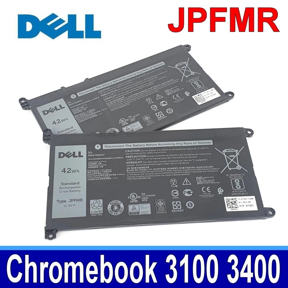 แบตเตอรี่แท้ 6 DE.LL JPFMR Chromebook 3100 P29T P29T001 LATITUDE 3180 P26T002 007GDY 7MTOR 7MT0R