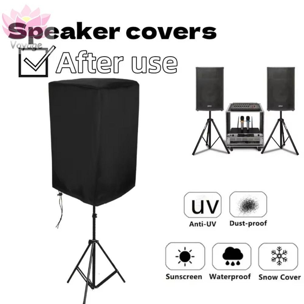 VOYAGER 1 ชิ้นอุปกรณ์ลําโพงกระเป๋าผ้า,สีดํา UV-Protected ลําโพงป้องกันฝุ่น,โพลีเอสเตอร์ 210D ผ้ากันน