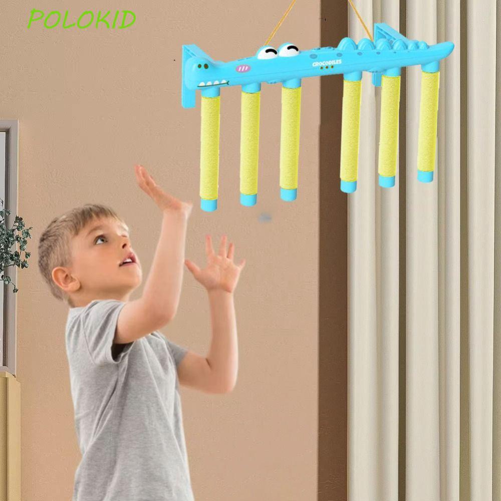 POLOKID Challenge เกมแท่งล้ม, จระเข้ตอบสนองอย่างรวดเร็วจับ Sticks Sensory ของเล่น, USB ชาร์จปรับการอ