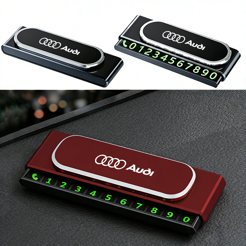 Audi รถที่จอดรถชั่วคราวการ์ดหมายเลขโทรศัพท์แผ่นรถสติกเกอร์รถ Park Stop Card อุปกรณ์เสริม,สําหรับ Aud
