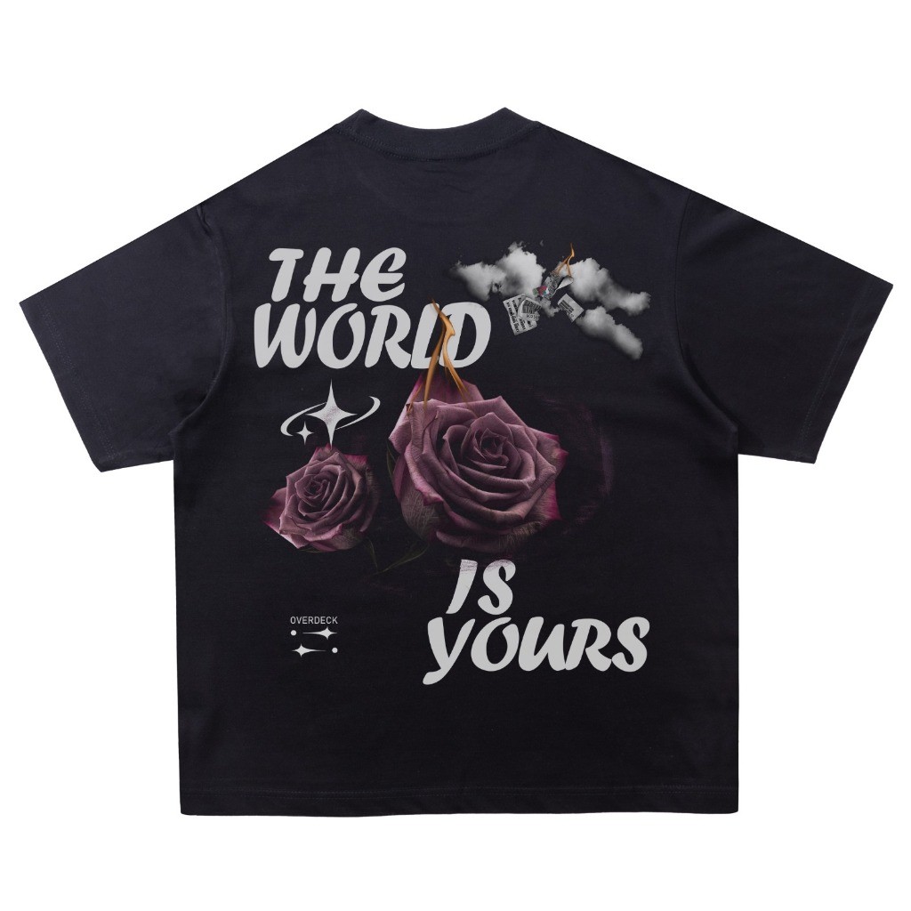 แฟชั่น【ORI】 Overdeck kaos unisex Boxy Oversized ( World Is Yours )