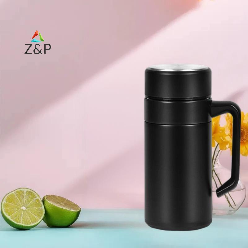 Z&P แก้วกาแฟสแตนเลส 450ML ขวดน้ําฉนวนกันความร้อนถ้วย Tumbler Thermos พร้อมที่จับสําหรับสํานักงาน COD