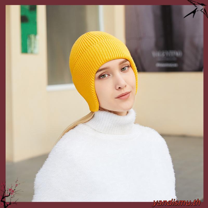 (Gq111.th) หมวกไหมพรมถัก ป้องกันหู ให้ความอบอุ่น แฟชั่นฤดูหนาว สําหรับผู้ชาย