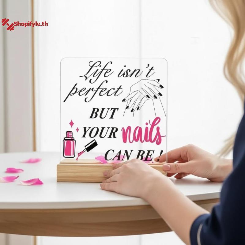 Shopifyle เล็บรูปร่างจอแสดงผล Board Advice Board พร้อมฐานเล็บท่องเที่ยวเล็บปลอมแสดงผู้ถือร้านทําเล็บ