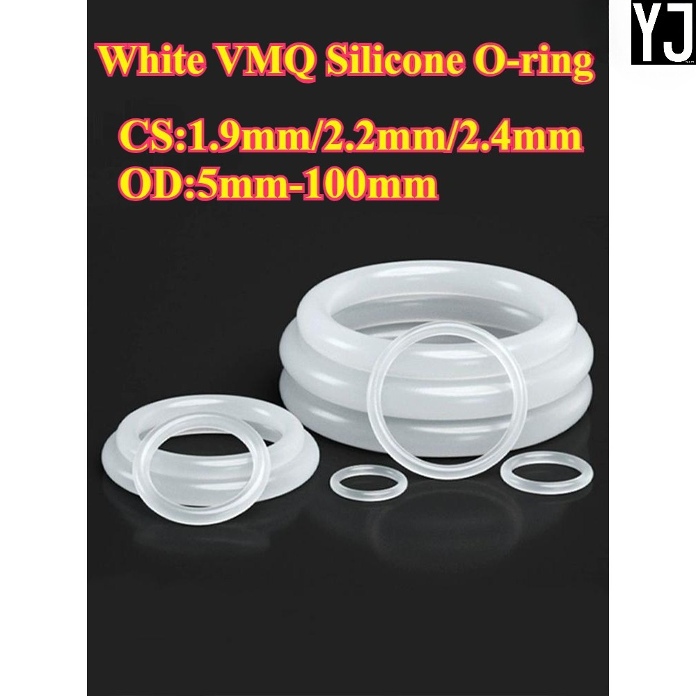 [YJ-OXQ] โอริงซิลิโคน VMQ สีขาว (CS1.9mm/2.2mm/2.4mm * OD5mm-100mm) แหวนยางก๊อกน้ํา, ปะเก็นวงกลม, ทนอุณหภูมิสูง, กันน้ํา, แหวนปิดผนึก