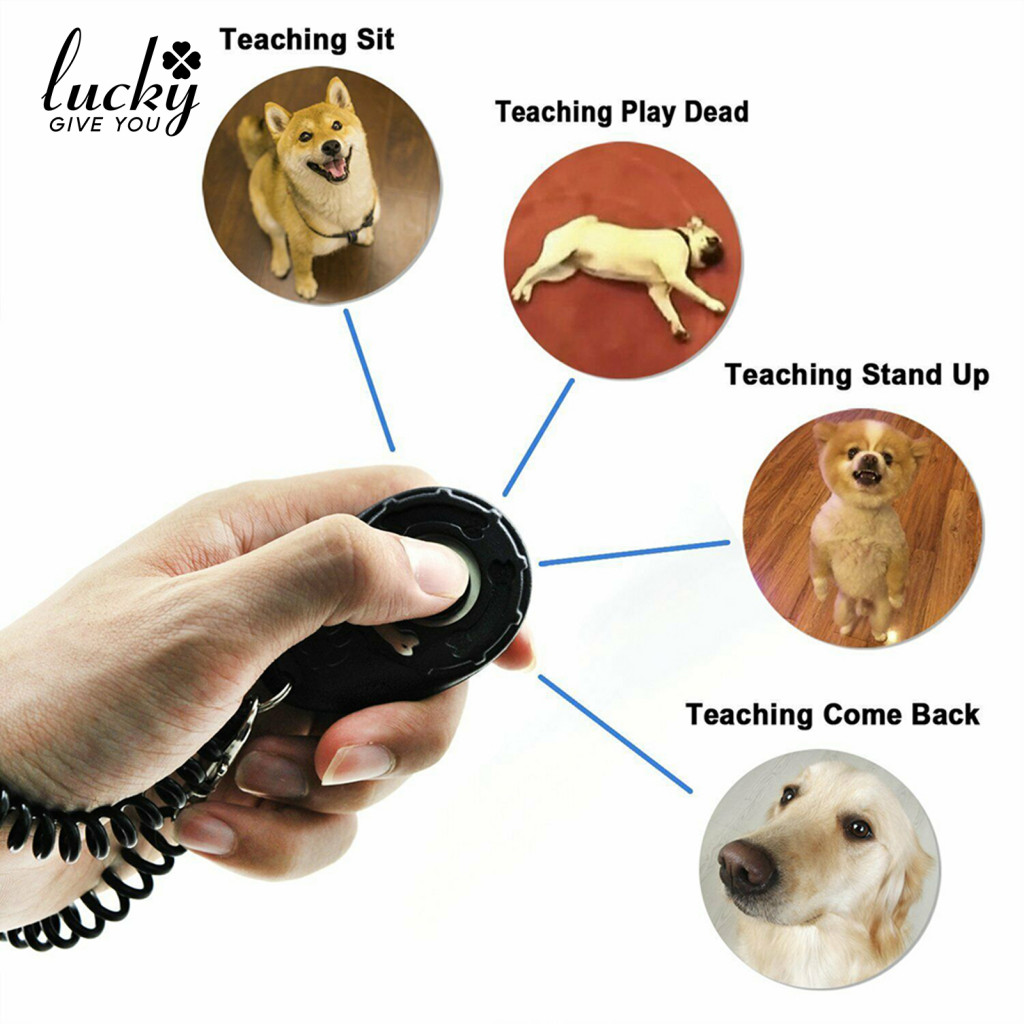 GIV_ Pet Trainer Oval Shape Elastic ABS Dog Training Clicker สําหรับกลางแจ้ง