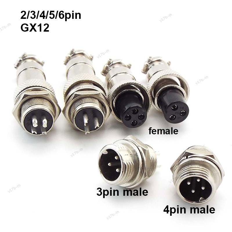 1x GX12 12 มม.M12 Nut ประเภทปลั๊ก 2/3/4/5/6 Pin core การบินชายหญิง Connector ปลั๊กไฟแผงลวดวงกลมสายอะแดปเตอร์ 17TH1