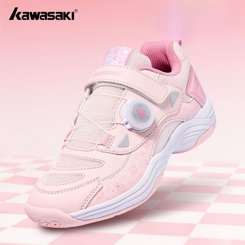 รองเท้าแบดมินตันเด็ก Kawasaki รุ่นใหม่ K2B09-D42039 ระบายอากาศได้ดี กันลื่น ไม่มีเชือกผูก คุณภาพดี