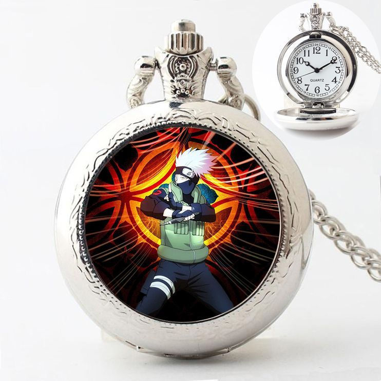 New Product#Naruto quartz pocket watch retro vintage anime merchandise children's cartoon necklace w