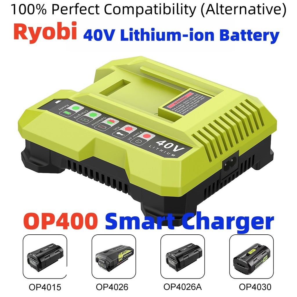 เหมาะสําหรับ Ryobi 40V Charger และ Ryobi OP400 เครื่องมือไฟฟ้าแบตเตอรี่สําหรับ OP4015 OP4026 OP4026A