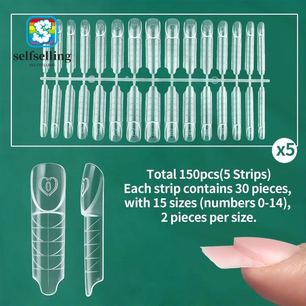 SELFS 75/150Pcs รูปแบบเล็บอวกาศ,นํามาใช้ใหม่โปร่งใสต่อเล็บ,พลาสติก 15 ขนาด French Tip รูปแบบ Home Sa