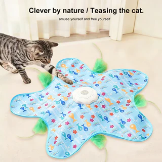 กะรัต ของเล่นแมวอัตโนมัติ 2in1 ไม้ตกแมวไฟฟ้า Interactive Cat Toy กระตุ้นสัญชาตญาณนักล่า แก้เบื่อแมว