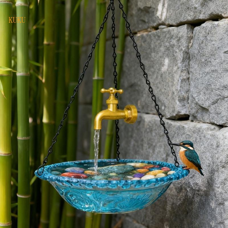 KU * สภาพอากาศทั้งหมด Garden Bird Waterer USB Power แขวนเครื่องป้อนนกสําหรับประกอบอย่างรวดเร็วดึงดูด
