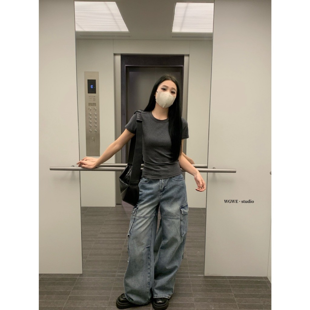 ❤ 🧵 🇰🇷 W8539 เสื้อยืดแขนสั้น คอกลม ทรงเบสิค ผ้ายืดหยุ่นได้ดี สีสวย แมทซ์ง่าย ใส่ง่ายค่า  แฟชั่นเกาหลี TAG WG.WE 🧵🧡 - รูปที่ 4