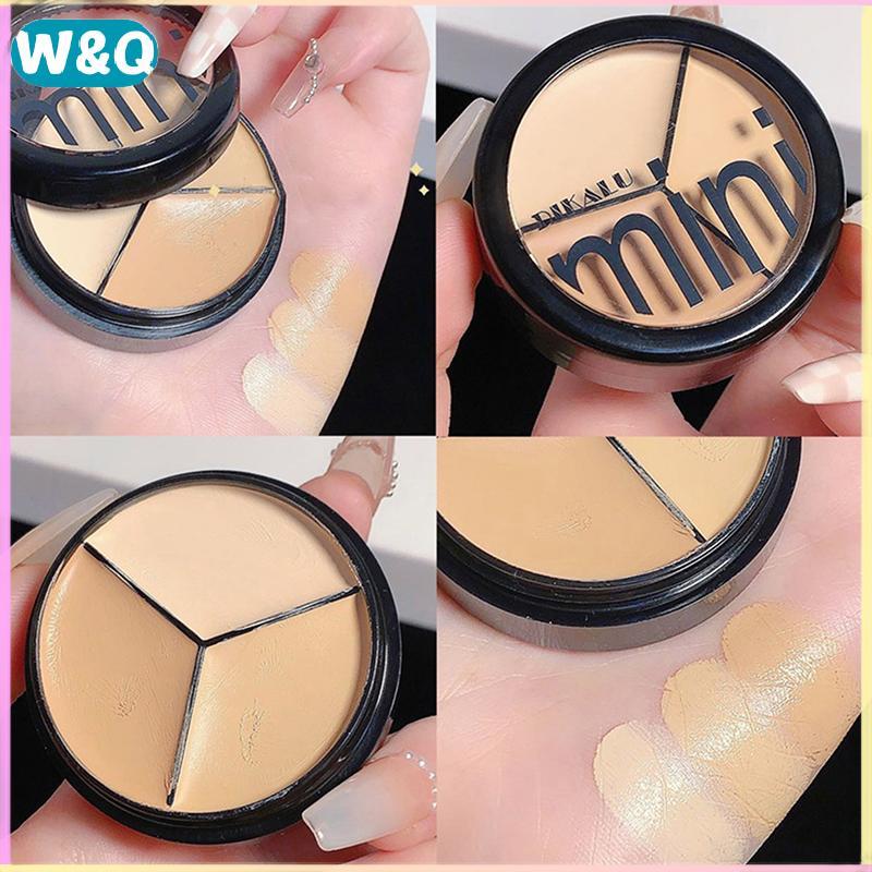 W&Q DIKALU 6.5g คอนซีลเลอร์ 3 สีธรรมชาติ Palette Cover Dark Circles สิวรูขุมขนครีมคอนซีลเลอร์ Face B