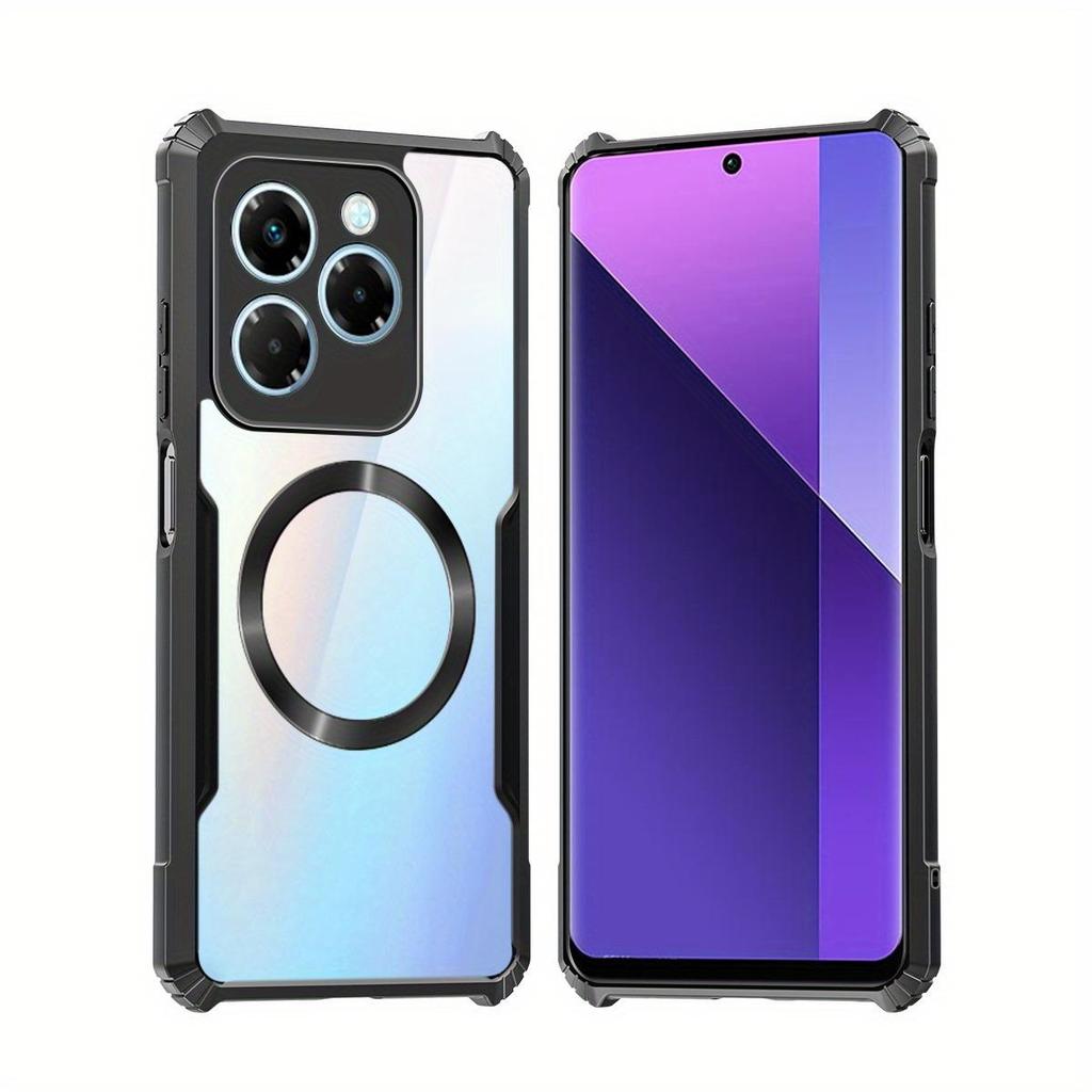 เคสโทรศัพท์แม่เหล็กสําหรับ itel P55 4G A666L, A666LN, P666L itelP55 ไร้สายชาร์จปลอกอะคริลิคโปร่งใสฝา