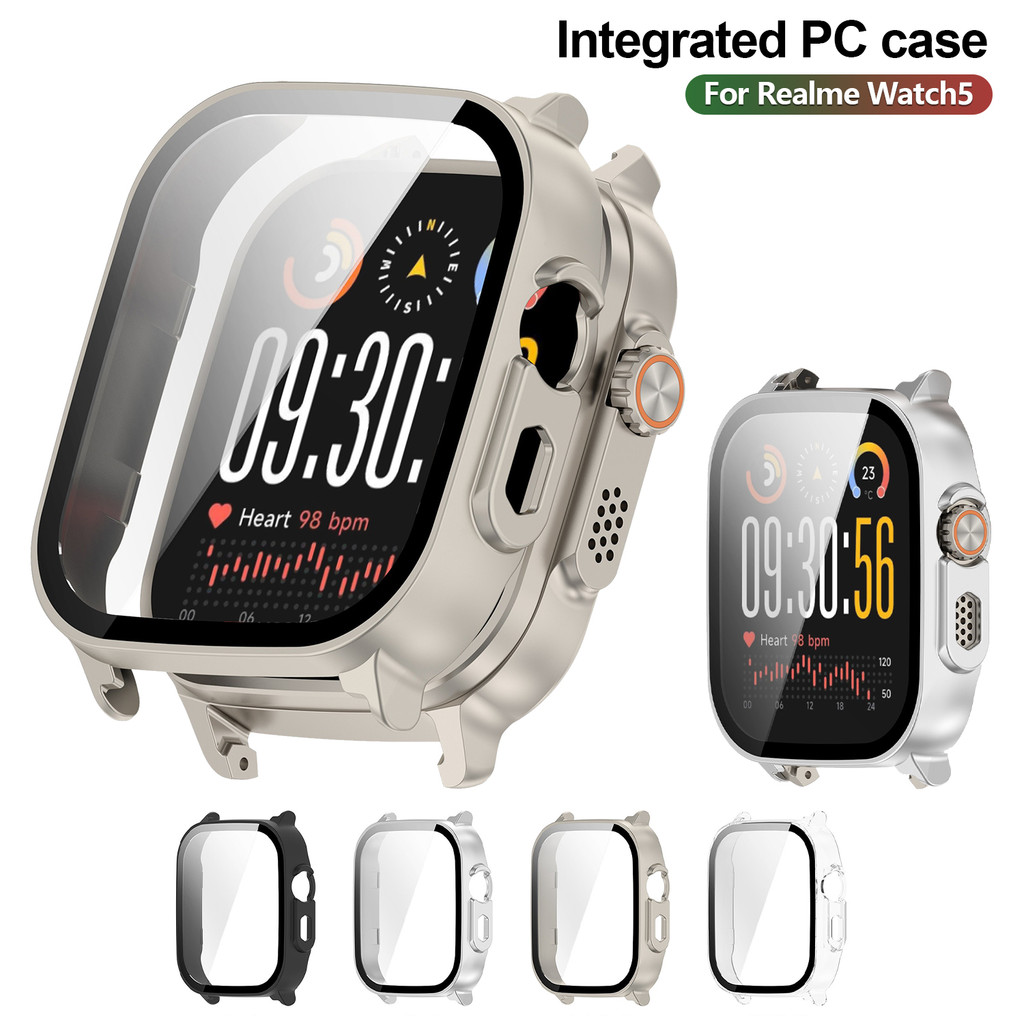 เคส Realme Watch 5 พร้อมฟิล์มกระจกนิรภัย และครอบกันชน PC แข็ง อุปกรณ์เสริมเคสนาฬิกา Realme Watch5
