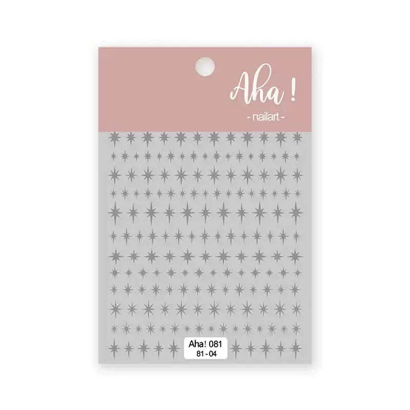 สติกเกอร์เมทัลลิค ทองเงิน ลายดาว หัวใจ ยี่ห้อ Aha-5D