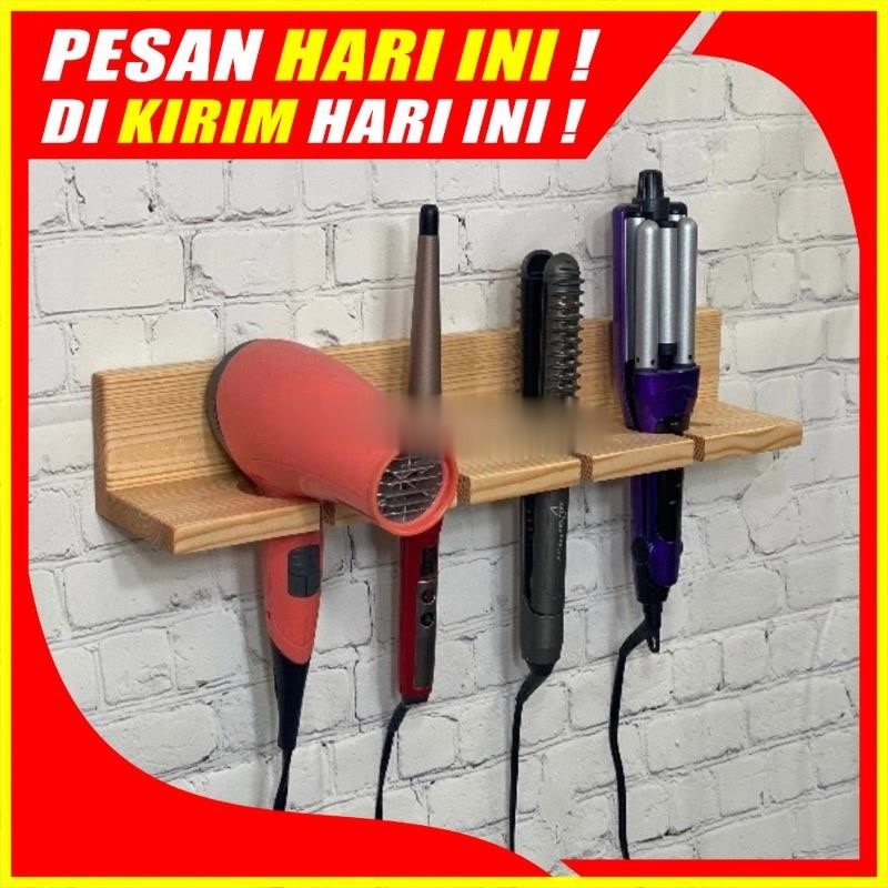 GANTUNGAN (H68) WALL RACK Hairdyer 4 Slot Hole อเนกประสงค์ Hair Organizer Self