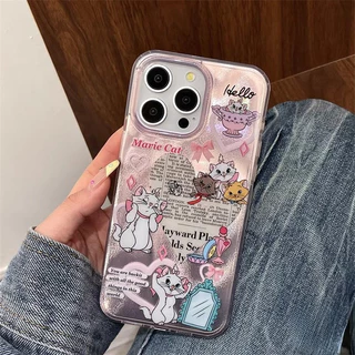 เคสไอโฟน15 13 สำหรับ iPhone 11 16 13 15 14 12 Pro Max 7 16 8 15 14 Plus XR X XS Max 2022 ปกแมวมารีหวานน่ารัก