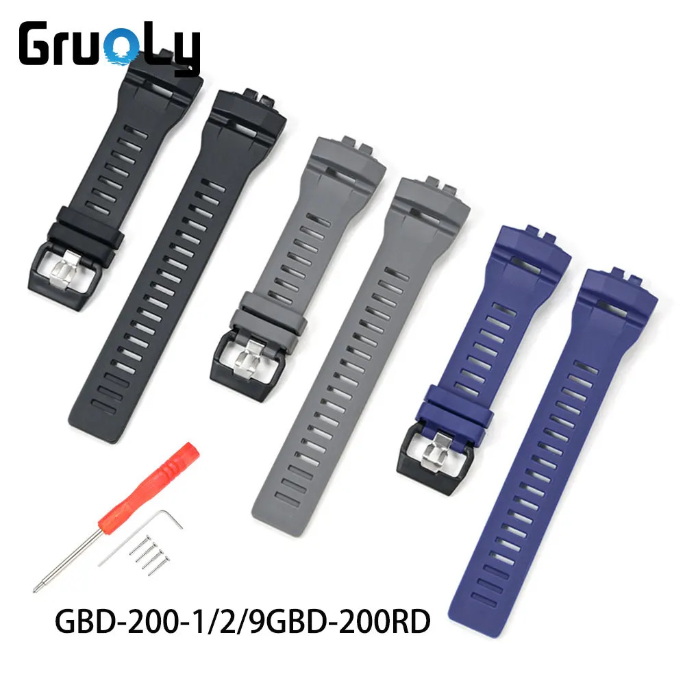 สายนาฬิกา TPU สําหรับ Ca--sio GBD-200-1/2/9GBD-200RD เปลี่ยนอุปกรณ์เสริมสายรัดข้อมือ