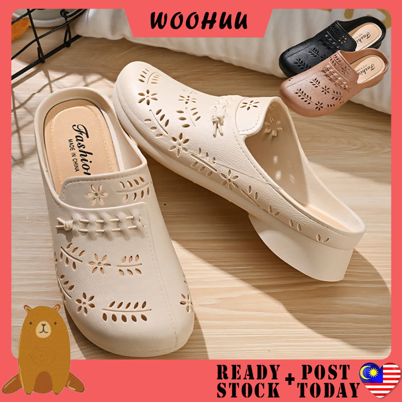 WOOHUU Women Flat Wedge Sandals Kasut Perempuan Kasut Wanita Flat Wedge Sandals
