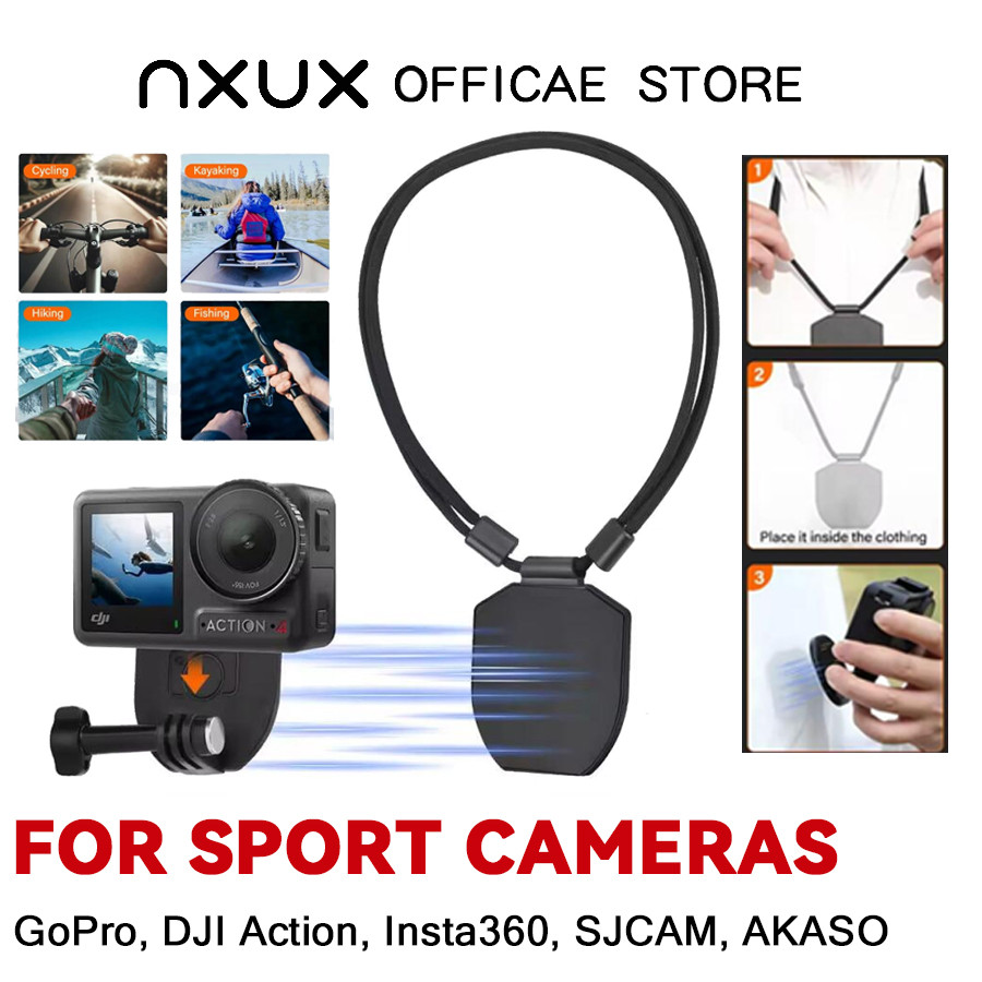 Magnetic Camera Neck Holder Mount Quick Release สําหรับ GoPro Hero 13 12 11 10 Insta360 SJCAM AKASO 