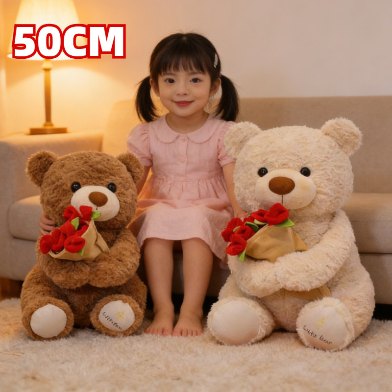 Rose Bear Creative Magnetic Hugging ตุ๊กตาหมีกุหลาบ ของขวัญวันเกิด วาเลนไทน์ นุ่มและน่ารัก สำหรับแฟน