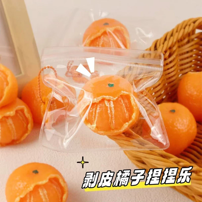 ตลกสีส้ม Squishy ของเล่นนุ่มจําลองผลไม้ความเครียดบรรเทาของเล่นเด็กผู้ใหญ่ Fidget ของเล่น