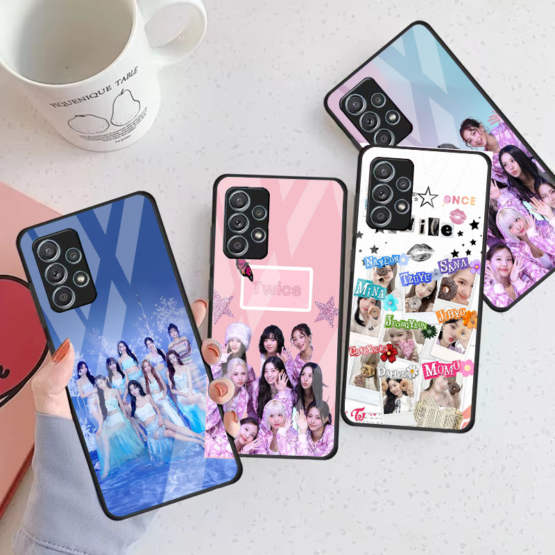 สองครั้ง KPop 08 แก้วเคสโทรศัพท์สําหรับ Samsung Galaxy A16 A15 A25 A35 A55 A53 A54 A34 A14 A32 A52 4