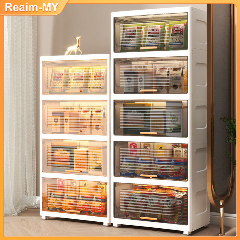 Storage Cabinet Transparent Kitchen Cabinet Almari Baju Plastik Cabinet Storage Box Kitchen Cabinet 