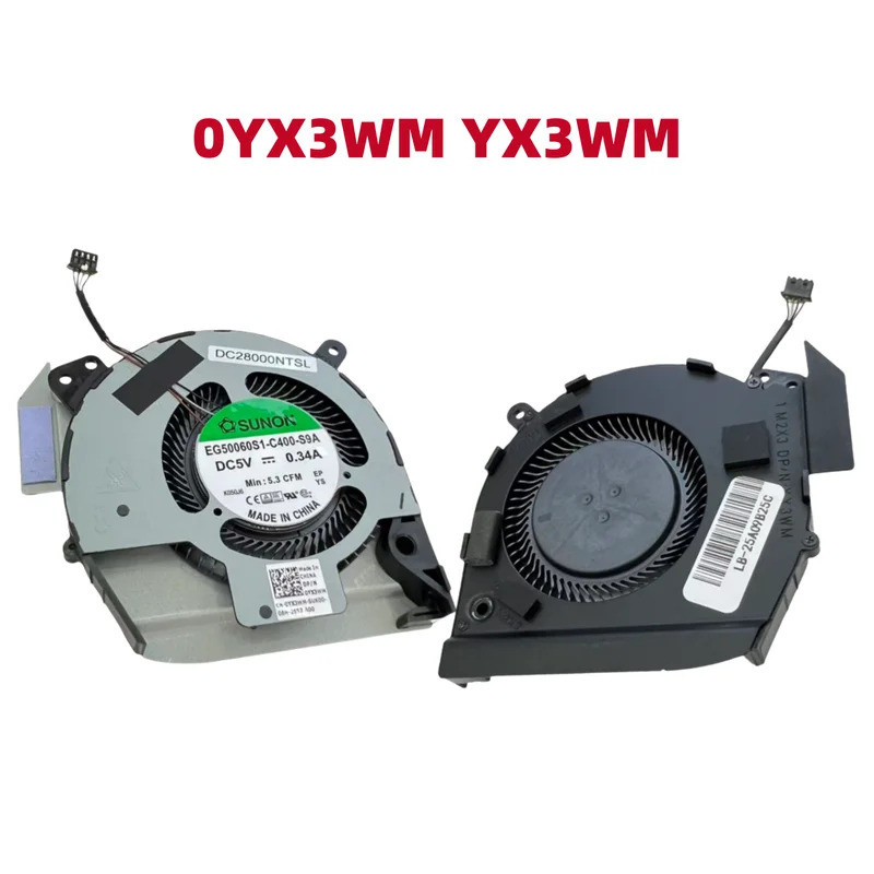 แล็ปท็อปเปลี่ยน CPU พัดลมระบายความร้อน DC5V 0.34A EG50060S1-C400-S9A ใหม่สําหรับ Dell Latitude 5401 