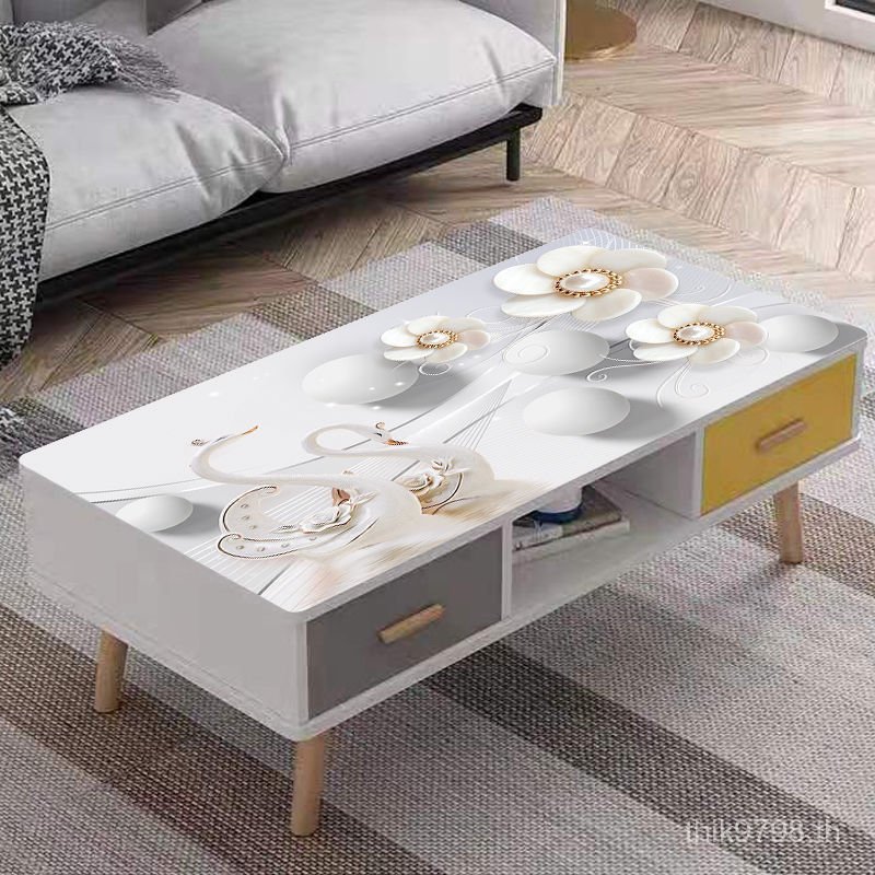 แผ่นป้องกันทิ้งโต๊ะกาแฟPad Easy-to-Careเรียบง่ายสไตล์ใหม่เดสก์ท็อปคริสตัลบอร์ด2025 แก้วอ่อน 3Dกันน้ํ