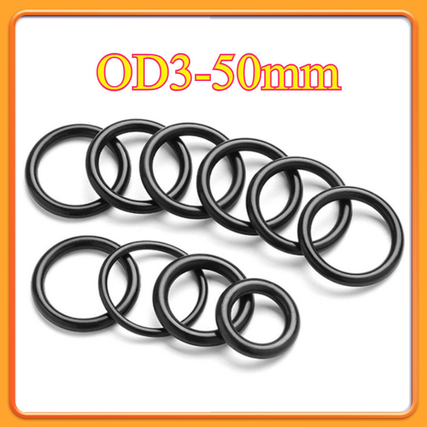 CS1.0mm แหวนยางซีล O-ring O-ring OD3-50mm แหวนซีลน้ํามันไนไตรล์ปะเก็นสีดํากันน้ําและทนอุณหภูมิสูงYXS
