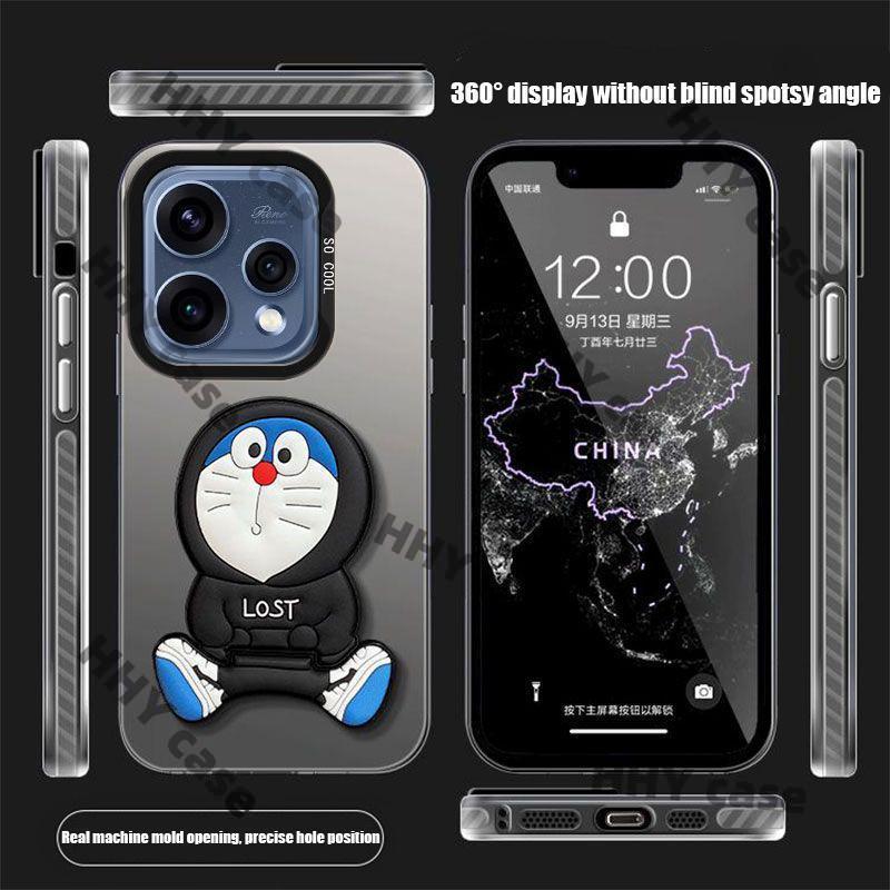 เคส OPPO Reno 15 5G เคส OPPO Reno 15 Pro เคส OPPO Reno 15 Pro Max 5G OPPO Reno 15F 5G Doraemon Matte Hardกันกระแทกแม่เหล็กพร้อมแหวนผู้ถือวงเล็บกล้อง