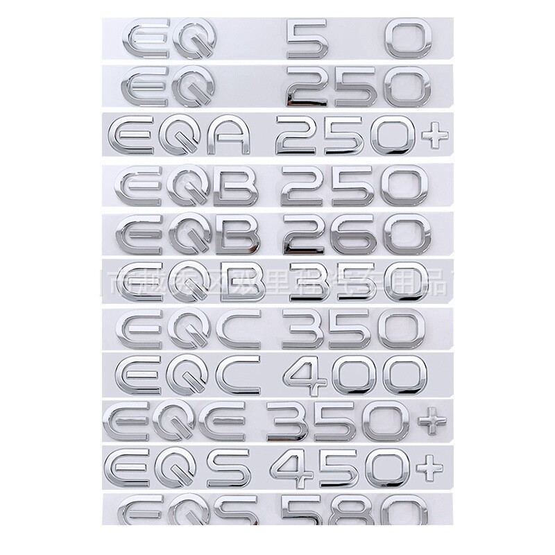 ใหม่พลังงานไฟฟ้ารถโลโก้ตัวอักษรด้านหลังสัญลักษณ์สําหรับMercedes Benz EQ50 EQA250 + EQB250 EQB260 EQC