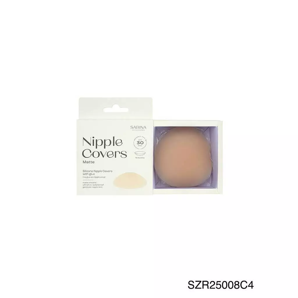 SABINA ซิลิโคนปิดจุกแบบเว้นกาวตรงกลาง รหัส SZR25008C4 - สีเนื้อเข้ม