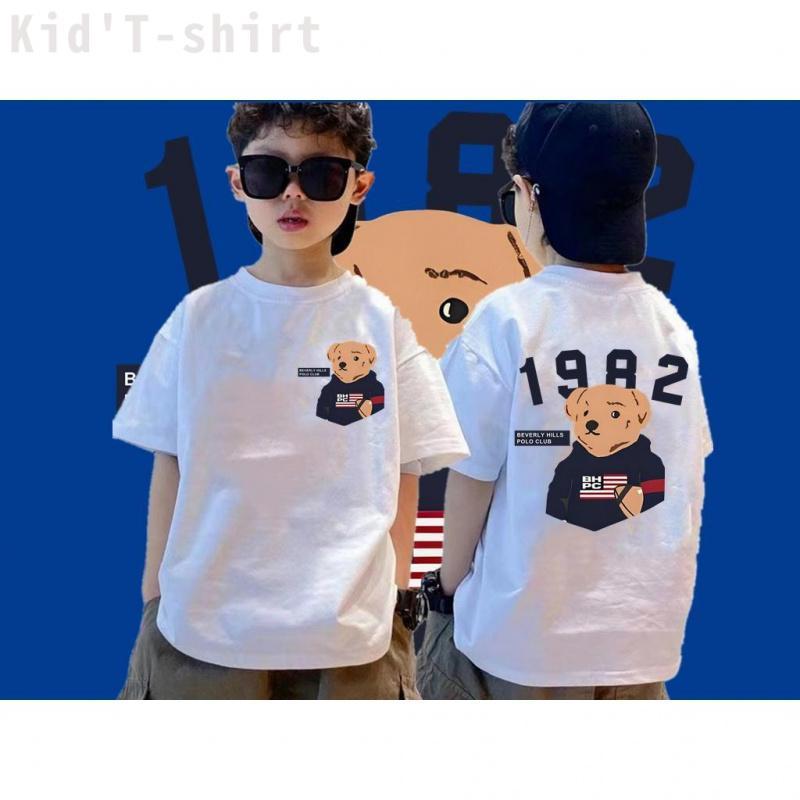 [COD]XK2  HOT Beverly Hills Polo Club แขนสั้น คอกลม เสื้อยืดเด็กพิมพ์ลายหมี  อายุ 3-12 ปี+ สูง 100-150 ใส่สบาย จัดส่งท้อ