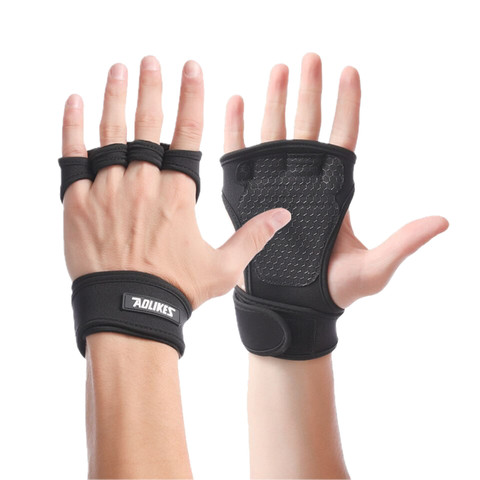 AOLIKES A117 ถุงมือกันลื่น Gym Fitness ถุงมือครึ่งนิ้ว